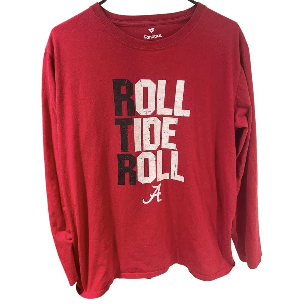 Men's Large University of Alabama Crimson Roll Tide Long Sleeve Shirt - Picture 2 of 5